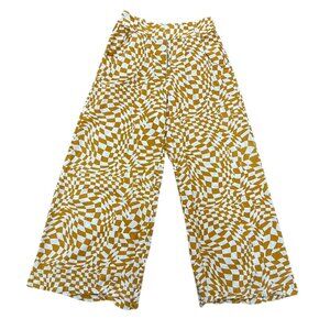 Women’s Free People Geometric Print Pants Orange White Cotton